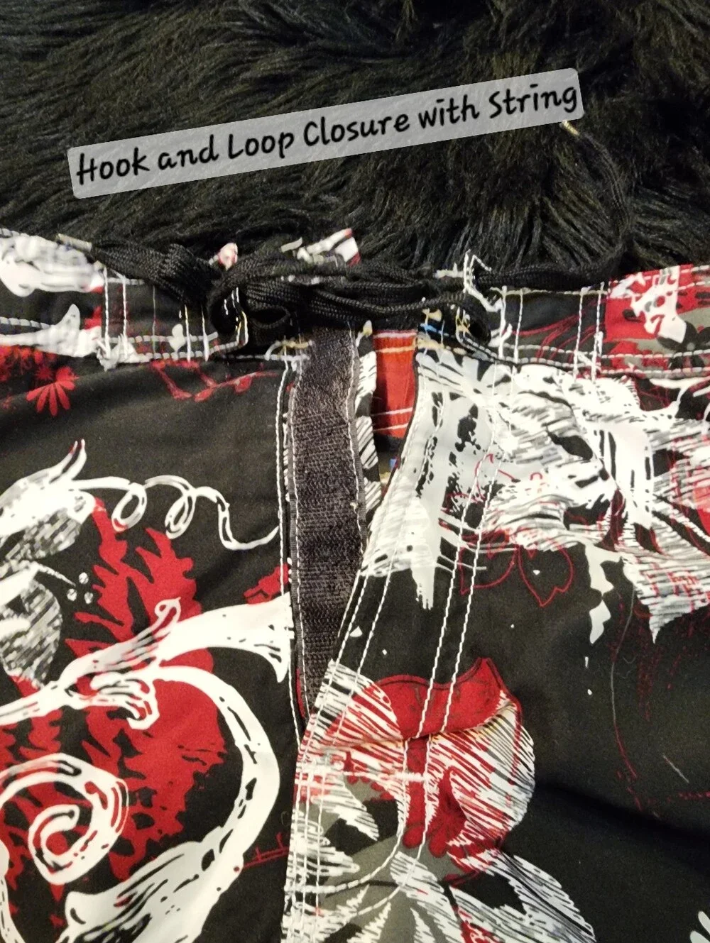 Black & Red Floral Graphic Men’s Board Shorts Swim Shorts Size L 8